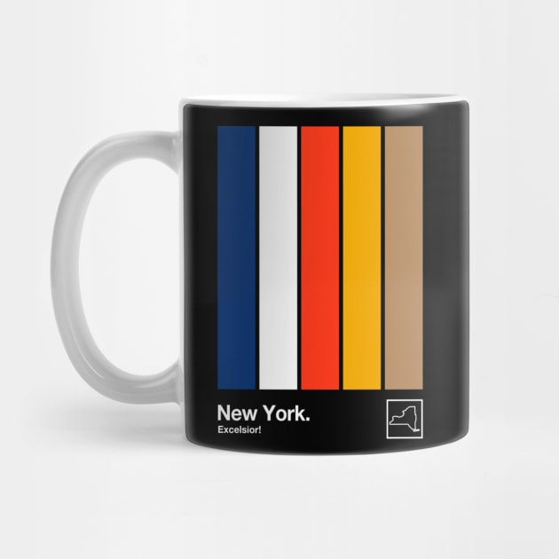 New York State Flag  // Original Minimalist Artwork Poster Design by DankFutura